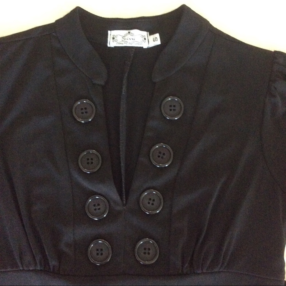 🖤 Dark Academia -Schoolgirl, Goth, Lolita Little Black dress size S - Picture 5 of 8